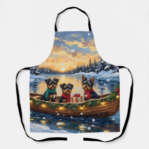 Affenpinscher Dog Christmas Boat Holiday Apron