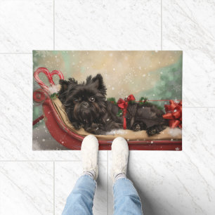 Affenpinscher Dog Christmas Festive Doormat