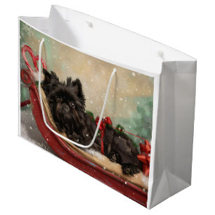 Affenpinscher Dog Christmas Festive Large Gift Bag