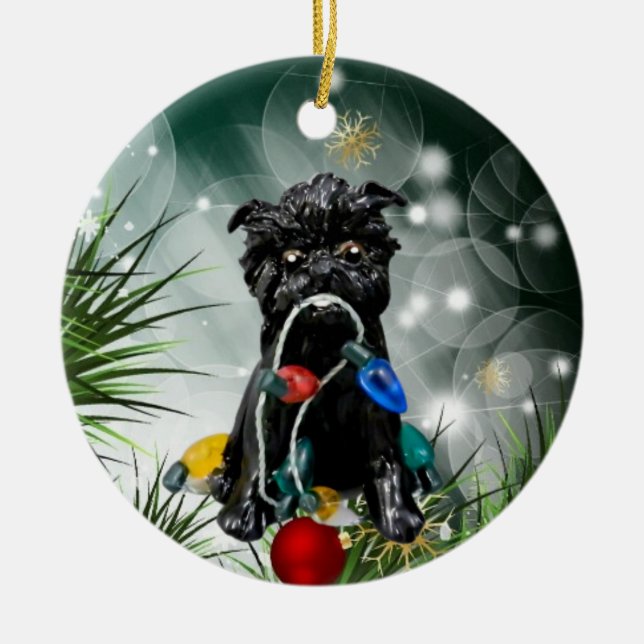 Affenpinscher Dog Christmas Ornament (Front)