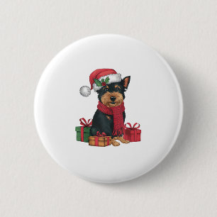 Affenpinscher Dog Christmas Outfits Santa Hat Dog 6 Cm Round Badge