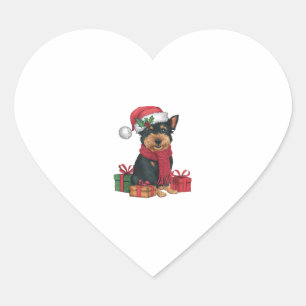 Affenpinscher Dog Christmas Outfits Santa Hat Dog  Heart Sticker