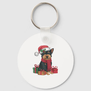 Affenpinscher Dog Christmas Outfits Santa Hat Dog  Key Ring