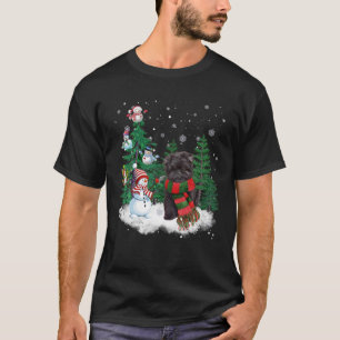 Affenpinscher Dog Christmas Snowman Xmas Tree Paja T-Shirt
