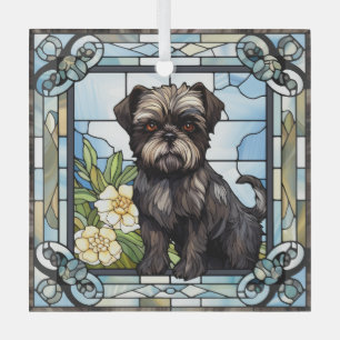 Affenpinscher Dog  Glass Tree Decoration