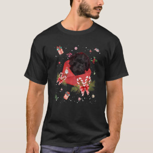 Affenpinscher Dog In Christmas Card Ornament Pajam T-Shirt