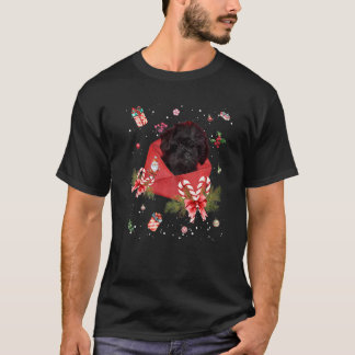 Affenpinscher Dog In Christmas Card Ornament Pajam T-Shirt