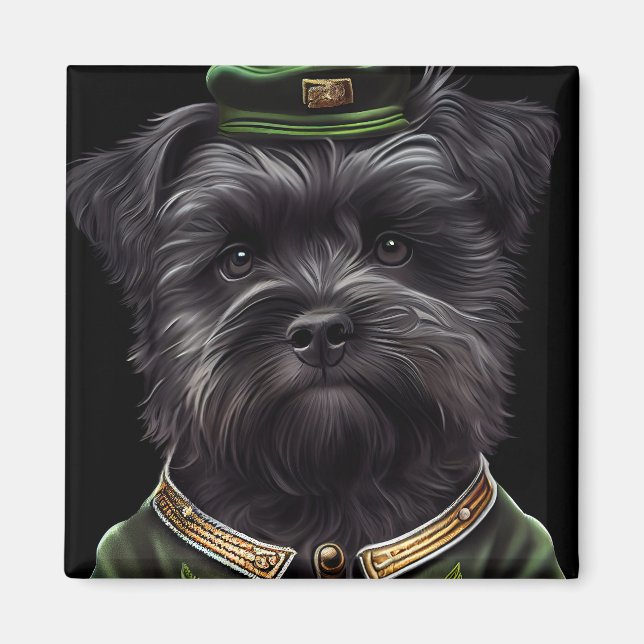 Affenpinscher dog in St. Patrick's Day Dress Magnet (Front)