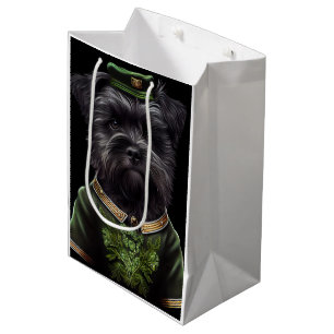 Affenpinscher dog in St. Patrick's Day Dress Medium Gift Bag