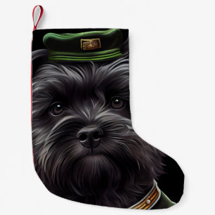 Affenpinscher dog in St. Patrick's Day Dress Small Christmas Stocking