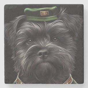 Affenpinscher dog in St. Patrick's Day Dress Stone Coaster