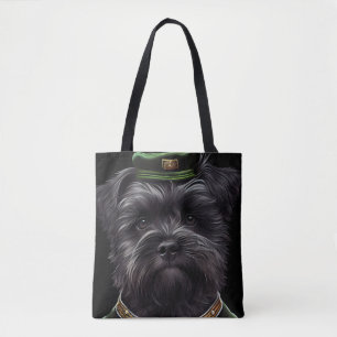 Affenpinscher dog in St. Patrick's Day Dress Tote Bag