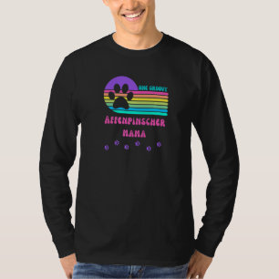 Affenpinscher Dog Mom Fur Mama Retro Groovy Colorf T-Shirt