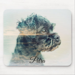 Affenpinscher Dog MOM Summer Beach Photo Effect Mouse Mat