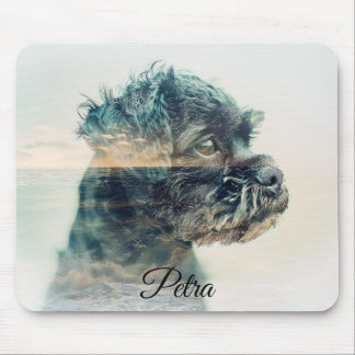 Affenpinscher Dog MOM Summer Beach Photo Effect Mouse Mat