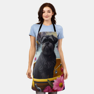 Affenpinscher Dog on a Paddle: A Scenic Adventure Apron