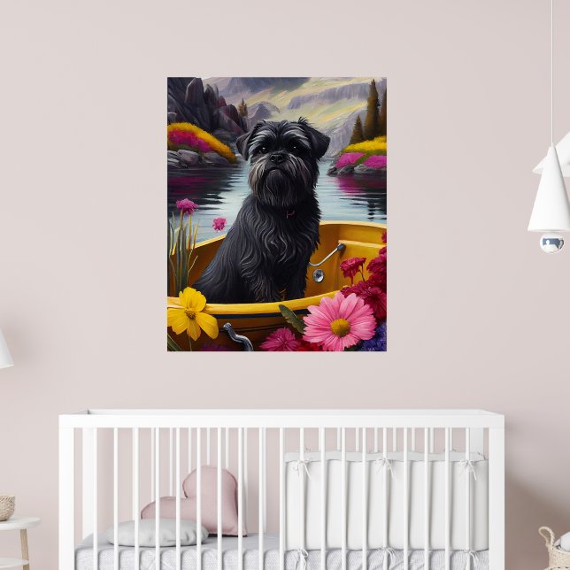  Affenpinscher Dog on a Paddle: A Scenic Adventure Poster (Nursery 2)