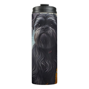 Affenpinscher Dog on a Paddle: A Scenic Adventure Thermal Tumbler