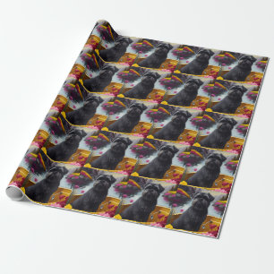 Affenpinscher Dog on a Paddle: A Scenic Adventure Wrapping Paper