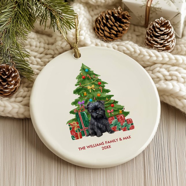 Affenpinscher Dog Personalised Christmas Ceramic Tree Decoration (Creator Uploaded)