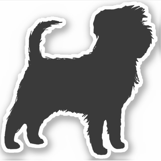 Affenpinscher Dog Silhouette Affen Affie Vinyl (Front)