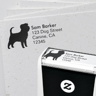 Affenpinscher Dog Silhouette Return Address Self-inking Stamp