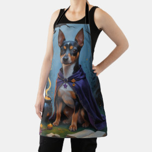 Affenpinscher Dog Whimsical Halloween Painting Apron