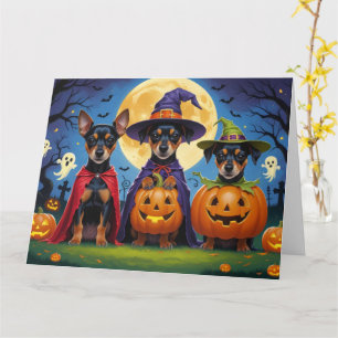 Affenpinscher Dogs Pumpkin Halloween Funny Card