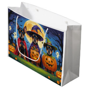 Affenpinscher Dogs Pumpkin Halloween Funny Large Gift Bag