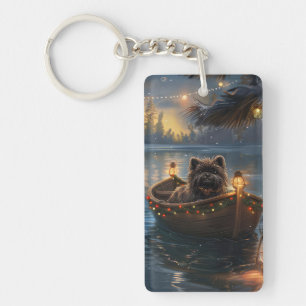 Affenpinscher Festive Christmas Voyage Key Ring