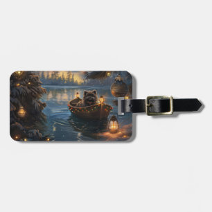 Affenpinscher Festive Christmas Voyage Luggage Tag