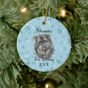 Affenpinscher First Holiday Ceramic Tree Decoration