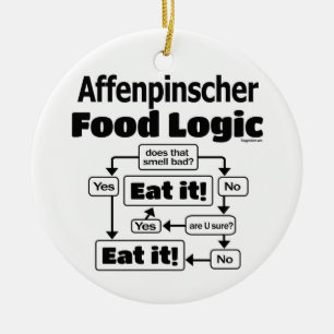 Affenpinscher Food Logic Ceramic Tree Decoration