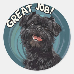 Affenpinscher Great Job Teacher Reward Classic Round Sticker