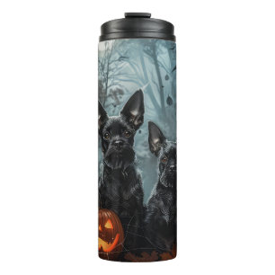 Affenpinscher Halloween Night Doggy Delight Thermal Tumbler
