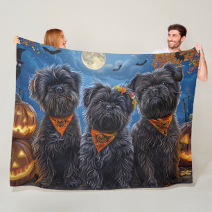Affenpinscher Halloween Spooky Fleece Blanket