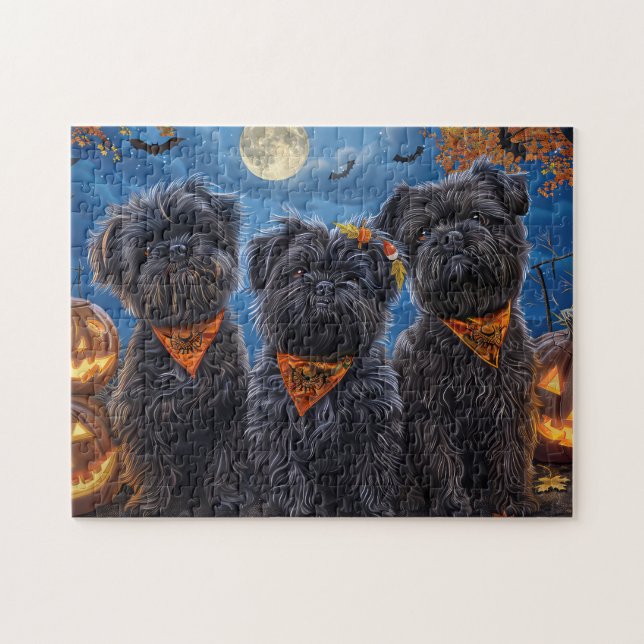 Affenpinscher Halloween Spooky Jigsaw Puzzle (Horizontal)