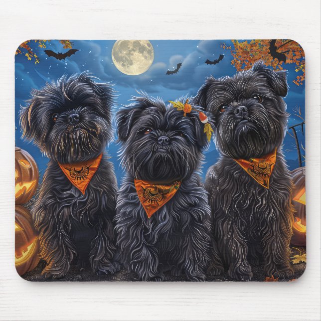 Affenpinscher Halloween Spooky Mouse Mat (Front)