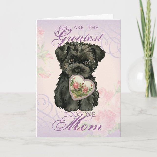 Affenpinscher Heart Mum Card (Front)