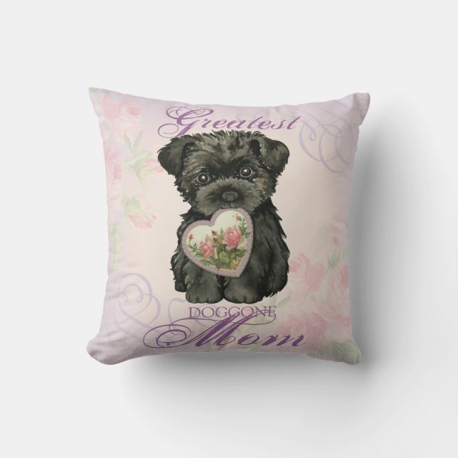 Affenpinscher Heart Mum Cushion (Front)