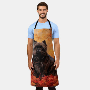 Affenpinscher in Autumn Leaves Fall Inspired Apron