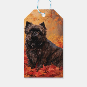 Affenpinscher in Autumn Leaves Fall Inspired  Gift Tags
