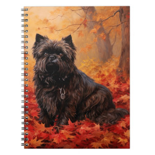 Affenpinscher in Autumn Leaves Fall Inspired Notebook