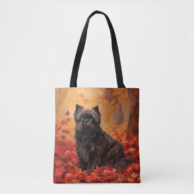 Affenpinscher in Autumn Leaves Fall Inspired  Tote Bag (Front)