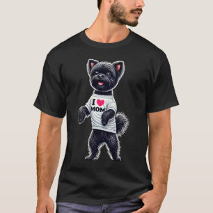 Affenpinscher Mom I Love Mom Affenpinscher Lover T-Shirt