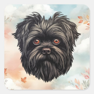 Affenpinscher Monkey Dog Affens Terrier Square Sticker