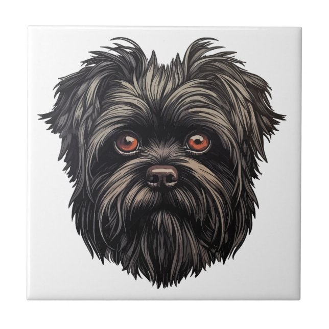 Affenpinscher Monkey Dog Affens Terrier Tile (Front)