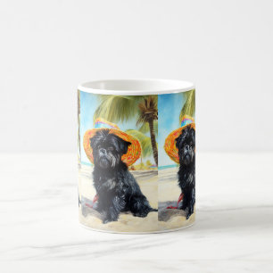 Affenpinscher on Beach, summer gift for dog lovers Coffee Mug