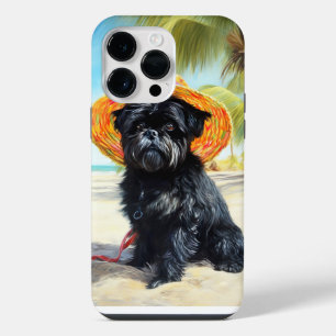 Affenpinscher on Beach, summer gift for dog lovers iPhone 14 Pro Max Case