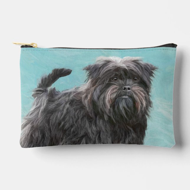 Affenpinscher Painting Black and Silver Dog Art Accessory Pouch (Front)
